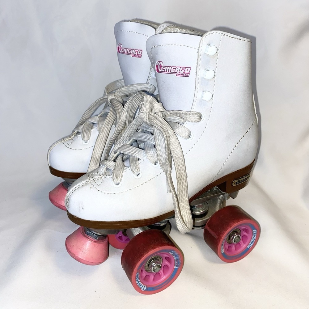 Chicago Women's Classic Roller Skates Premium White Quad Rink Skates Size US 3
